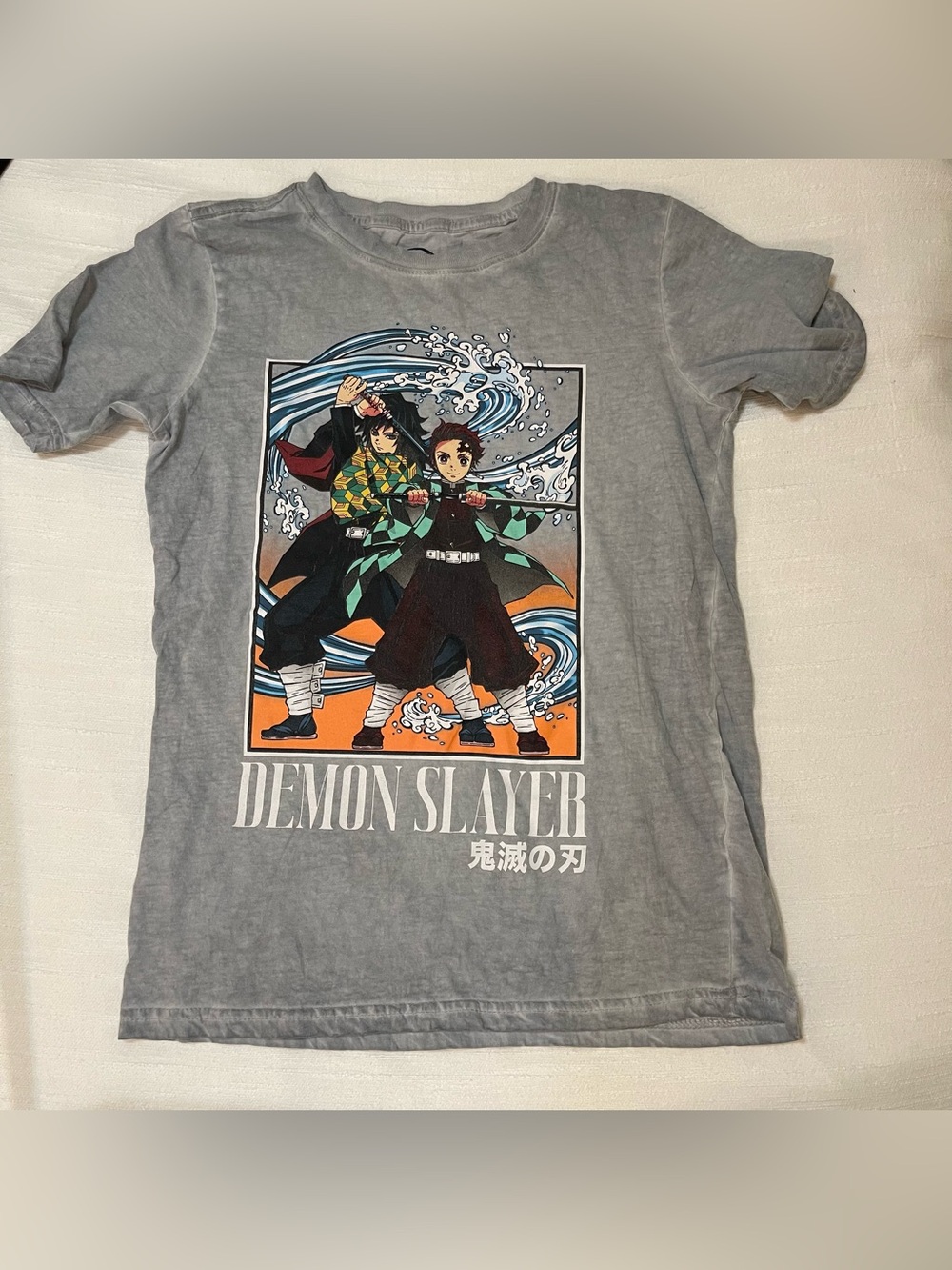 Demon Slayer Kids Short Sleeve Graphic Tee - Gray